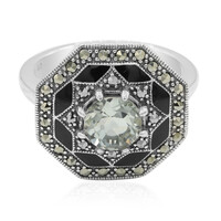 Zilveren ring met een groene amethist