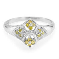 Zilveren ring met Fancy diamanten