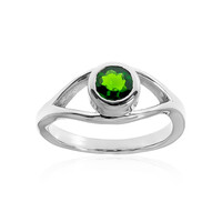 Zilveren ring met een Russische diopsied