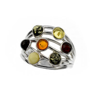 Zilveren ring met Baltische barnsteen
