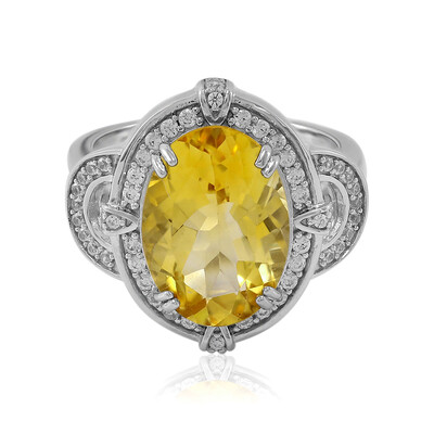 Zilveren ring met een citrien