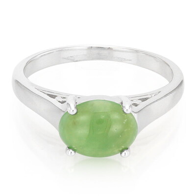 Zilveren ring met een keizerlijk chrysopraas
