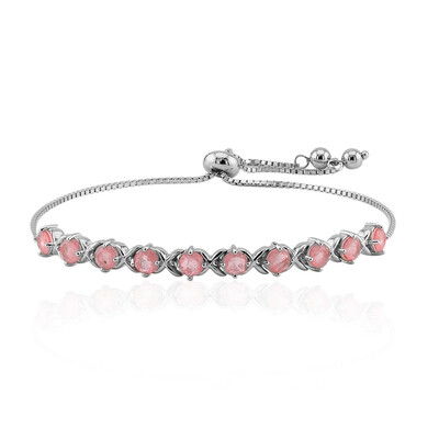Zilveren armband met Pastelroze Kwartskristallen