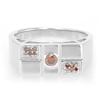 Zilveren herenring met een Fancy diamant