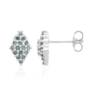 Zilveren oorbellen met Fancy diamanten