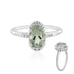 Zilveren ring met een groene amethist