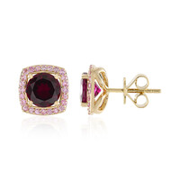 Gouden oorbellen met AAA Framboos rhodolieten (SUHANA)