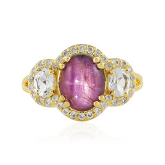 Zilveren ring met een Channapatna Ster Robijn