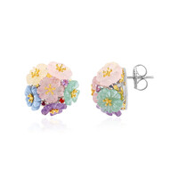 Zilveren oorbellen met Gele chalcedonen (Gems en Vogue)