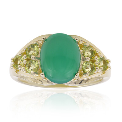 Zilveren ring met een Groene onyx