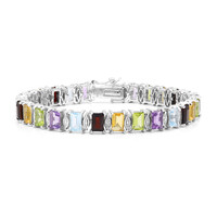 Zilveren armband met hemel-blauwe topaasstenen