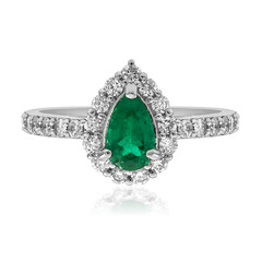 Platinaen ring met een AAA Zambia smaragd (CIRARI)