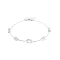Zilveren armband met witte topaasstenen