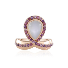 Zilveren ring met een witte maansteen (KM by Juwelo)