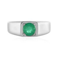 Zilveren ring met een Colombiaanse smaragd