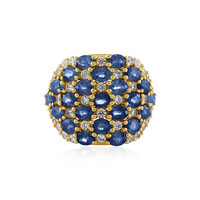 Zilveren ring met blauwe saffieren