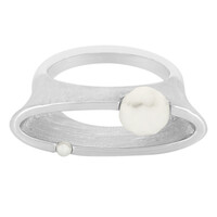 Zilveren ring met een howliet