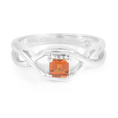 Zilveren ring met een hessoniet granaat