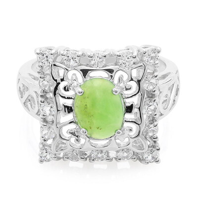 Zilveren ring met een keizerlijk chrysopraas