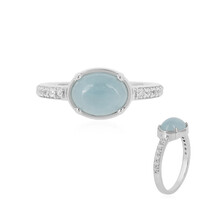 Zilveren ring met een aquamarijn