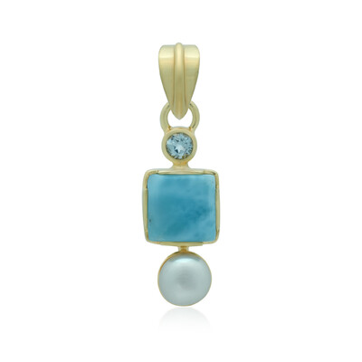 Zilveren hanger met een larimar