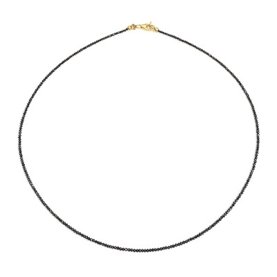 Gouden halsketting met zwarte diamanten