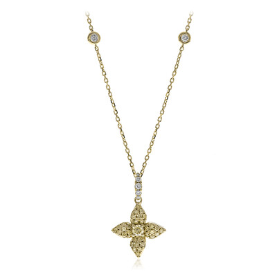 Gouden halsketting met een gele SI2 diamant (CIRARI)