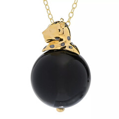 Zilveren halsketting met een zwarte onyx (Gems en Vogue)