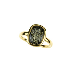 Zilveren ring met een Baltische barnsteen