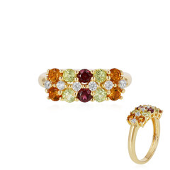 Zilveren ring met rhodolieten