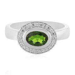 Zilveren ring met een Russische diopsied