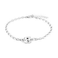 Zilveren armband met een witte topaas