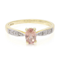 Gouden ring met een Onverhitte Padparadscha Saffier