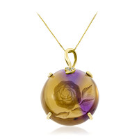 Gouden halsketting met een ametrien