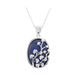 Zilveren halsketting met een lapis lazuli