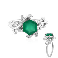 Zilveren ring met een Groene onyx