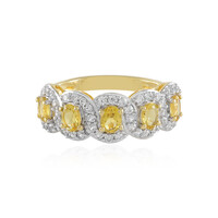 Zilveren ring met gele berillstenen
