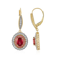 Gouden oorbellen met roze toermalijnen (Adela Gold)