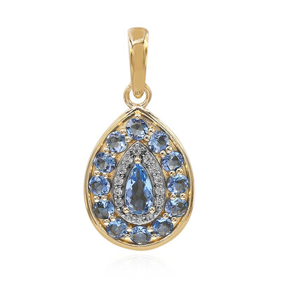 Gouden hanger met een AAA Santa Maria aquamarijn