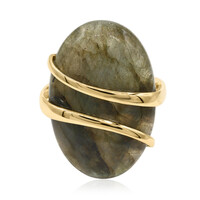Gouden ring met een labradoriet