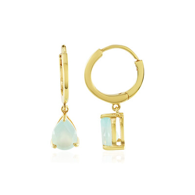 Zilveren oorbellen met Aqua Chalcedonen