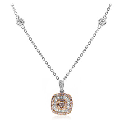 Gouden halsketting met een I1 Roze Diamant (CIRARI)