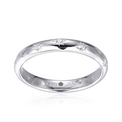 Zilveren ring met witte topaasstenen
