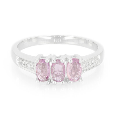 Zilveren ring met Onverhitte Purper Saffieren