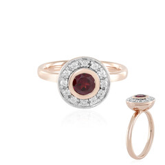 Zilveren ring met een framboos rhodoliet