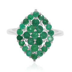 Zilveren ring met smaragden