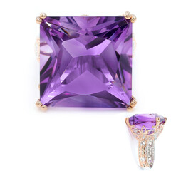 Zilveren ring met een amethist (Gems en Vogue)