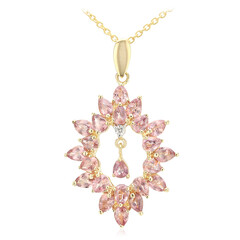 Gouden halsketting met Onverhitte Padparadscha Saffieren (AMAYANI)