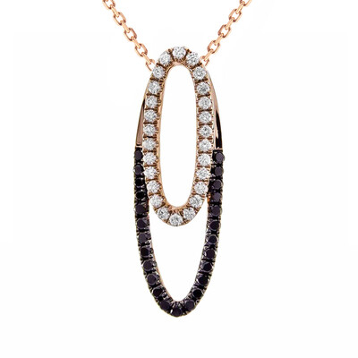 Gouden halsketting met zwarte diamanten