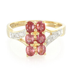 Gouden ring met Onverhitte Padparadscha Saffieren (AMAYANI)